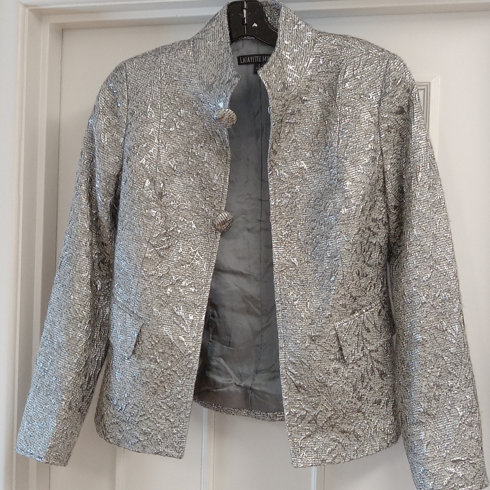 Lafayette 148 Silver Metallic Jacket